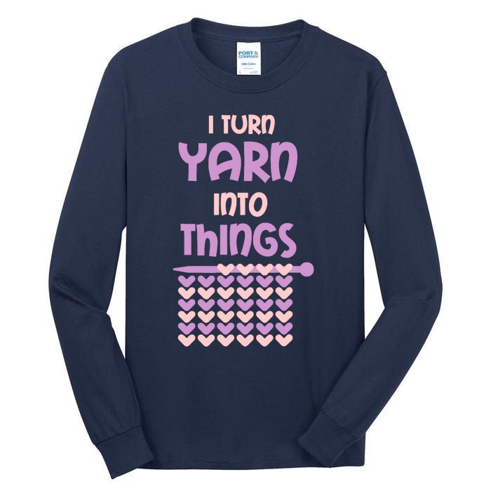 Funny Knitting Retirement Crochet Yarn Tall Long Sleeve T-Shirt