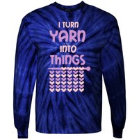 Funny Knitting Retirement Crochet Yarn Tie-Dye Long Sleeve Shirt