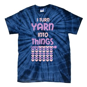 Funny Knitting Retirement Crochet Yarn Tie-Dye T-Shirt