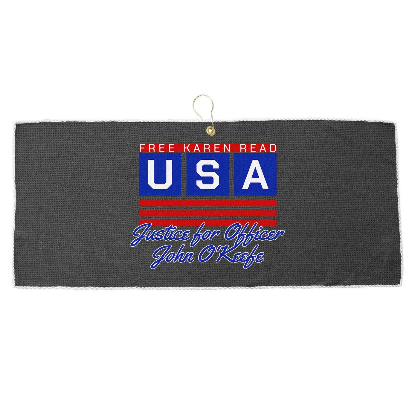 Free Karen Read Justice For Officer John OKeefe Usa America Large Microfiber Waffle Golf Towel