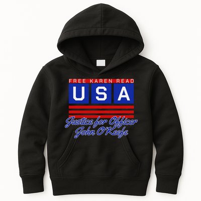 Free Karen Read Justice For Officer John OKeefe Usa America Kids Hoodie