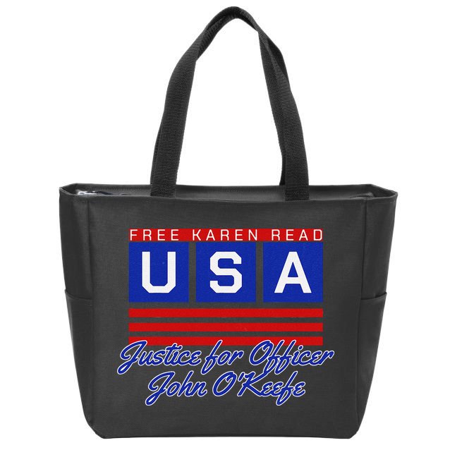 Free Karen Read Justice For Officer John OKeefe Usa America Zip Tote Bag