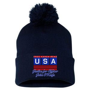 Free Karen Read Justice For Officer John OKeefe Usa America Pom Pom 12in Knit Beanie