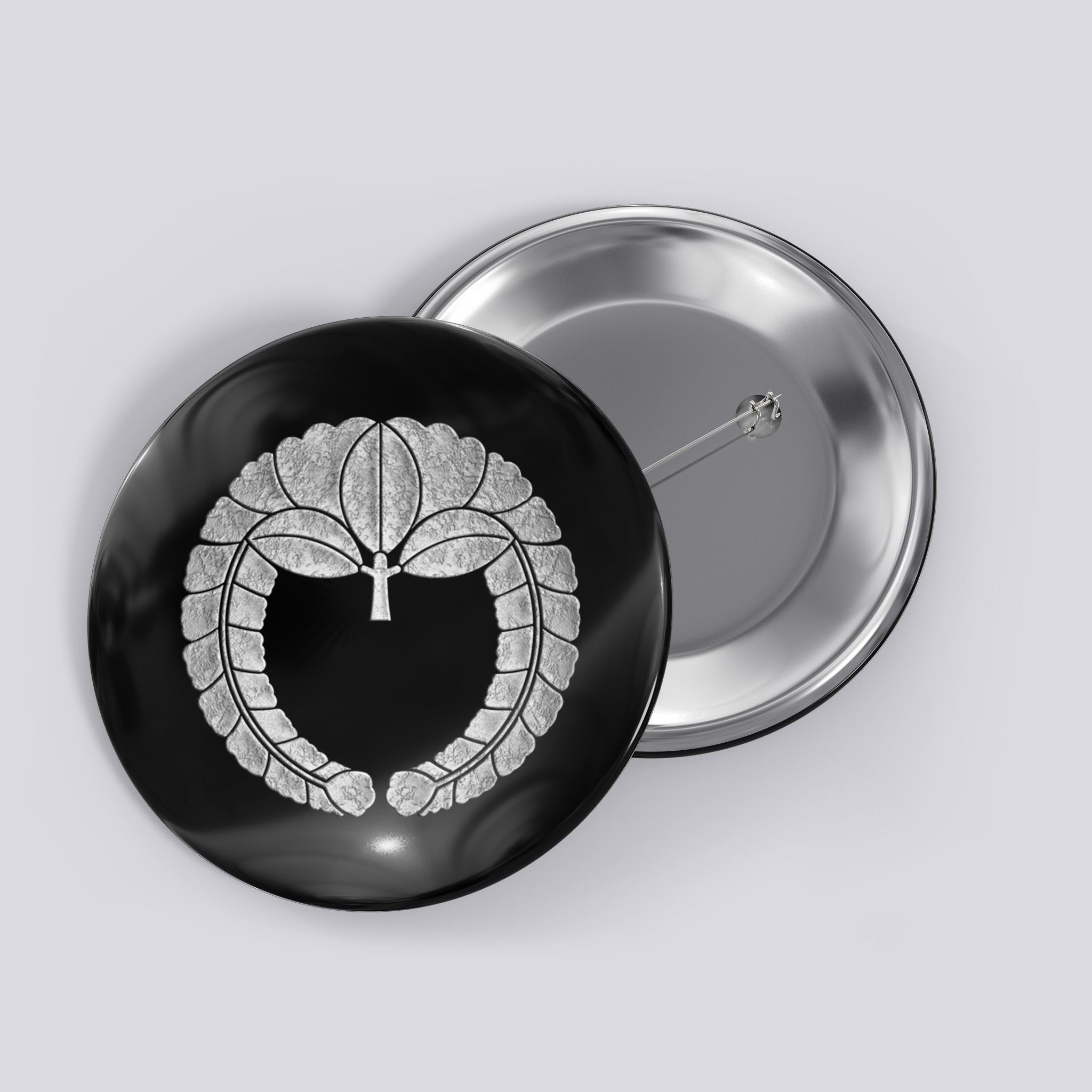 Fujiwara Kamon Sagari Fuji In Silver Foil Button
