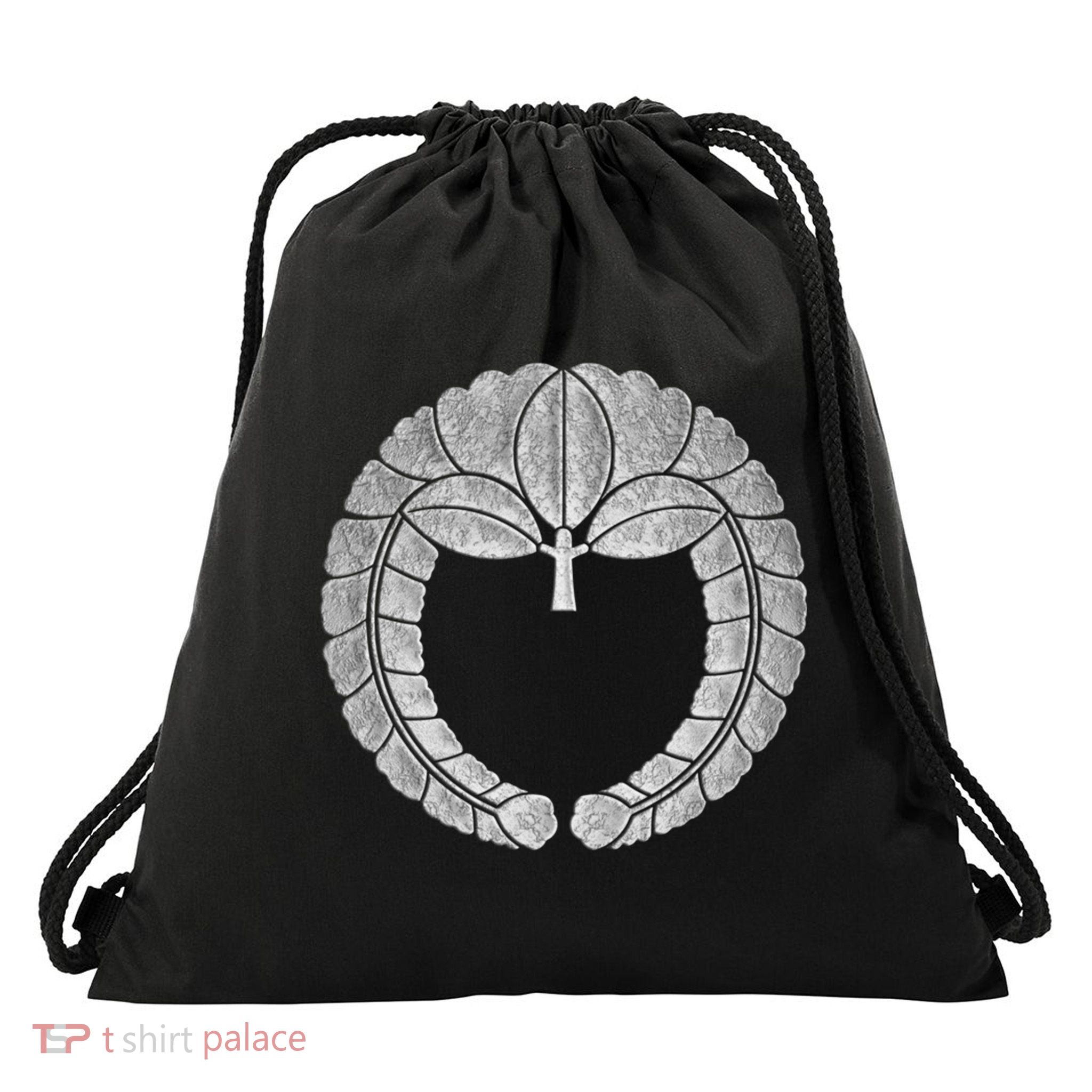 Fujiwara Kamon Sagari Fuji In Silver Foil Drawstring Bag