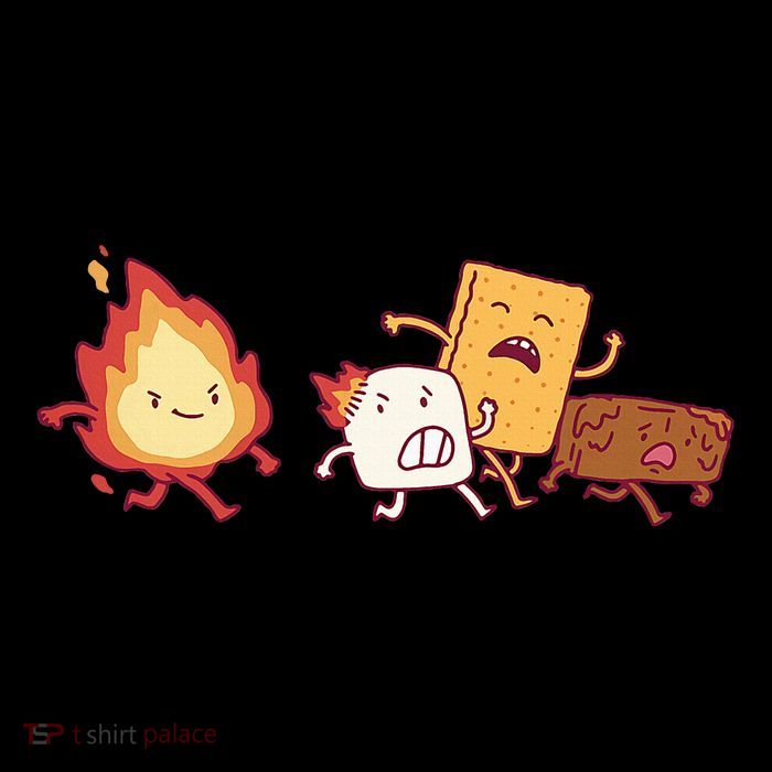 Funny Kawaii Smores Happy Camper Camping Trip T-Shirt