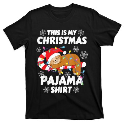 Funny Kawaii Sleeping Sloth Xmas This Is My Christmas Pajama T-Shirt