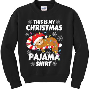 Funny Kawaii Sleeping Sloth Xmas This Is My Christmas Pajama Kids Sweatshirt