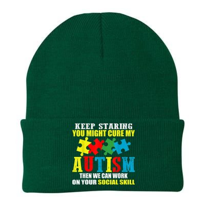 Fuuny Keep Staring Autism Awareness Autistic Knit Cap Winter Beanie