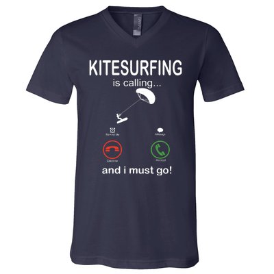 Funny Kitesurfing Shirts Kite Surfer Gift Kiteboarding Kite V-Neck T-Shirt