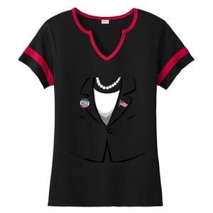 Funny Kamala Suit Kamala Harris Halloween Costume Ladies Halftime Notch Neck Tee