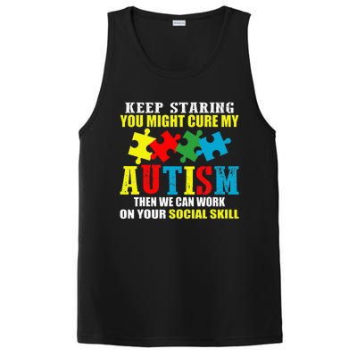 Fuuny Keep Staring Autism Awareness Autistic PosiCharge Competitor Tank