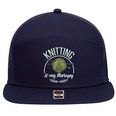 Funny Knitting Shirts Joke Knitter Quote I Love Knitting 7 Panel Mesh Trucker Snapback Hat