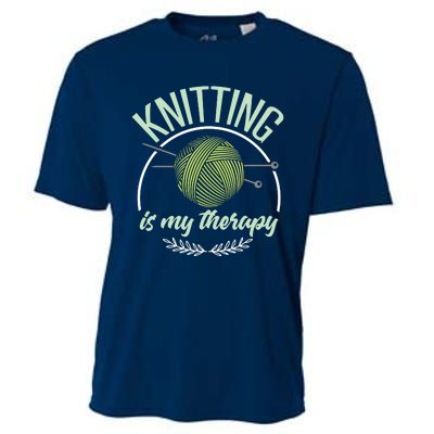 Funny Knitting Shirts Joke Knitter Quote I Love Knitting Cooling Performance Crew T-Shirt