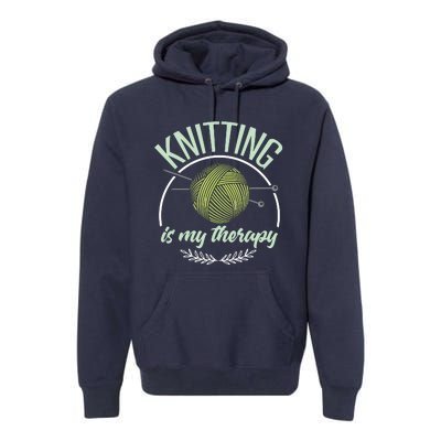 Funny Knitting Shirts Joke Knitter Quote I Love Knitting Premium Hoodie