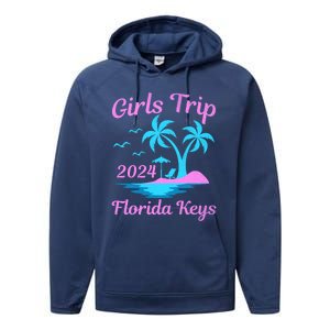 Florida Keys Summer Vacation Beach Trip 2024 Great Gift Performance Fleece Hoodie