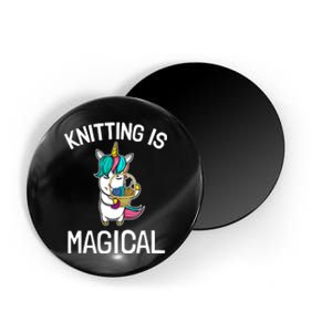 Funny Knitting Saying Knitting Needles Knit Unicorn Magic Magnet