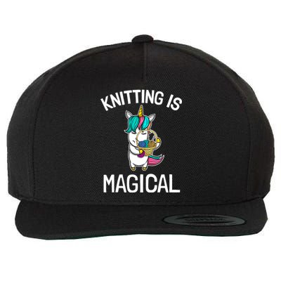 Funny Knitting Saying Knitting Needles Knit Unicorn Magic Wool Snapback Cap