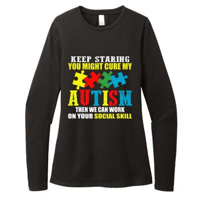 Fuuny Keep Staring Autism Awareness Autistic Womens CVC Long Sleeve Shirt