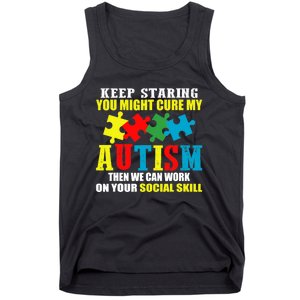 Fuuny Keep Staring Autism Awareness Autistic Tank Top