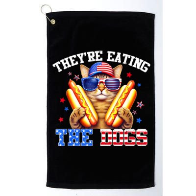 Funny Kamala Trump Debate 2024 They’Re Eating The Dogs And Cats Gift Platinum Collection Golf Towel