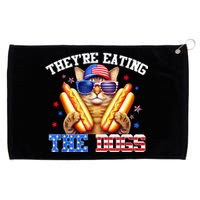 Funny Kamala Trump Debate 2024 They’Re Eating The Dogs And Cats Gift Grommeted Golf Towel