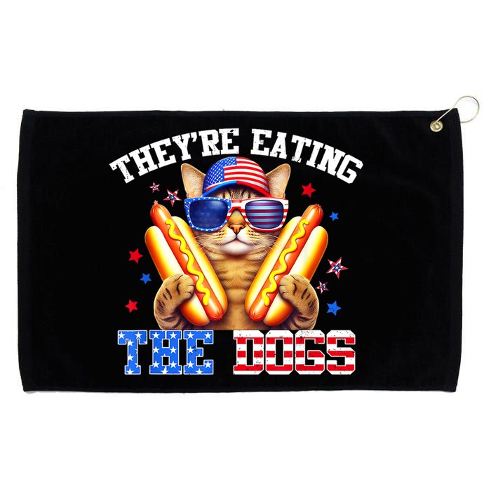 Funny Kamala Trump Debate 2024 They’Re Eating The Dogs And Cats Gift Grommeted Golf Towel