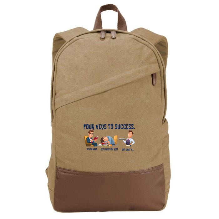 Four Keys To Success 4 Keys To Success Cotton Canvas Backpack
