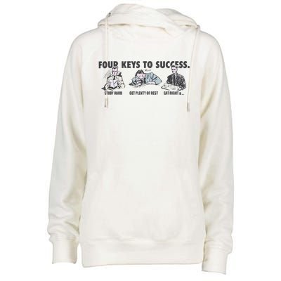 Four Keys To Success Womens Funnel Neck Pullover Hood