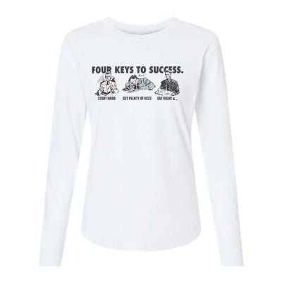 Four Keys To Success Womens Cotton Relaxed Long Sleeve T-Shirt