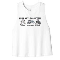 Four Keys To Success Women's Racerback Cropped Tank