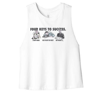 Four Keys To Success Women's Racerback Cropped Tank