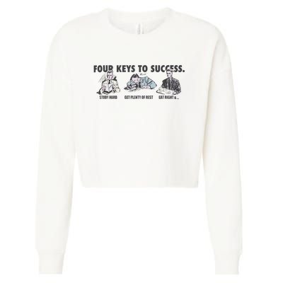 Four Keys To Success Cropped Pullover Crew