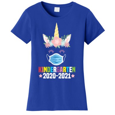 Funny Kindergarten Teacher Unicorn Mask Floral Trendy Gift Great Gift Women's T-Shirt