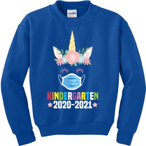 Funny Kindergarten Teacher Unicorn Mask Floral Trendy Gift Great Gift Kids Sweatshirt