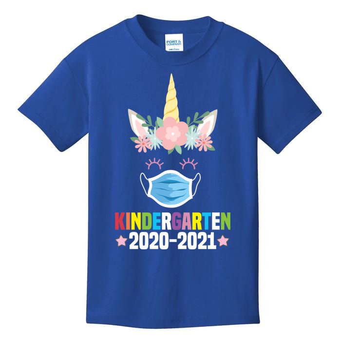 Funny Kindergarten Teacher Unicorn Mask Floral Trendy Gift Great Gift Kids T-Shirt