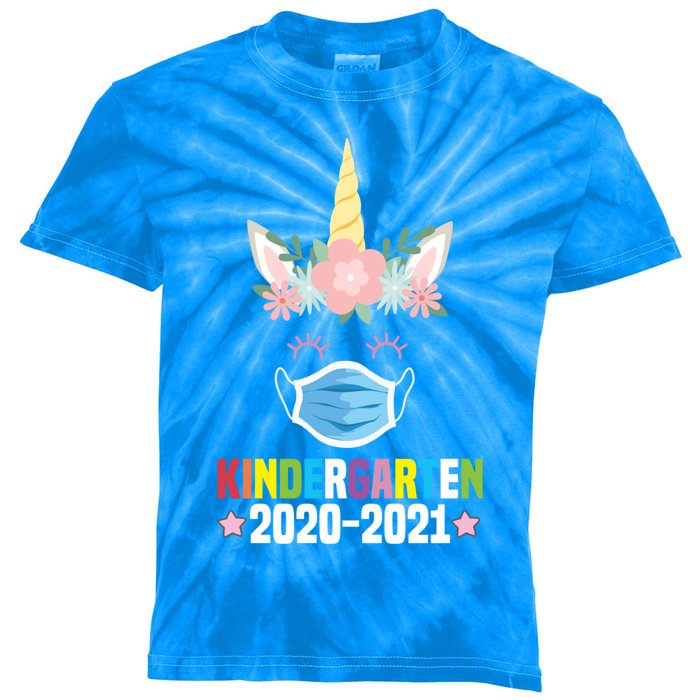 Funny Kindergarten Teacher Unicorn Mask Floral Trendy Gift Great Gift Kids Tie-Dye T-Shirt