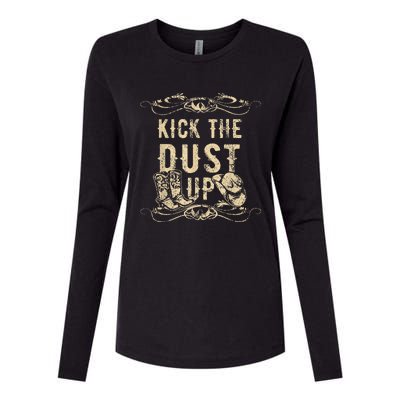 Funny Kick The Dust Up Country Vintage For Dancers Womens Cotton Relaxed Long Sleeve T-Shirt