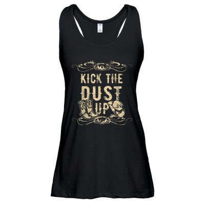 Funny Kick The Dust Up Country Vintage For Dancers Ladies Essential Flowy Tank