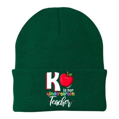 Funny K Teacher K Is For Kindergarten Teacher Cool Gift Knit Cap Winter Beanie