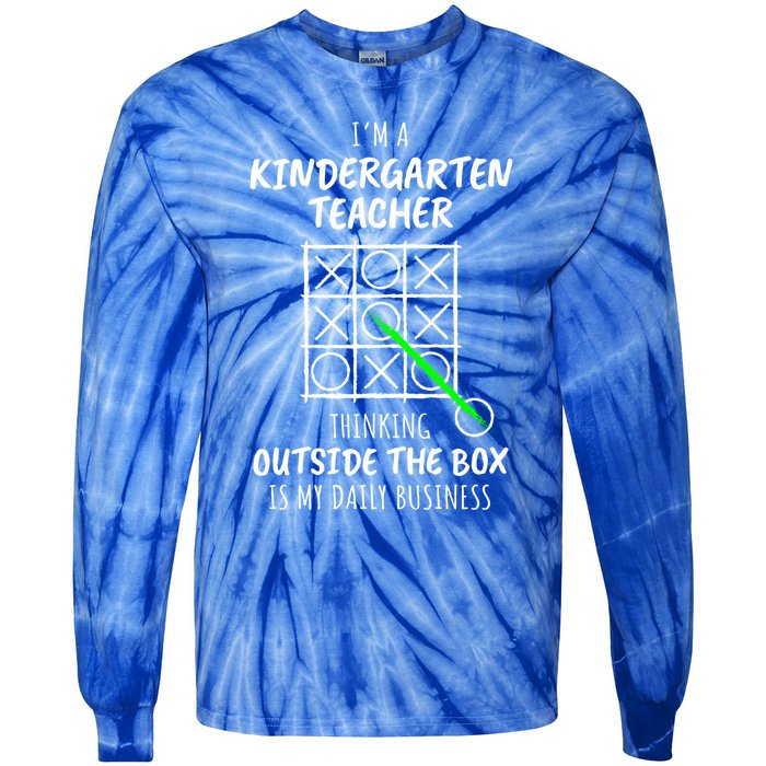 Funny Kindergarten Teacher Gift Tie-Dye Long Sleeve Shirt