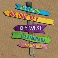 Florida Keys Totem Largo Islamorada Key West Sign Post Cotton Canvas Backpack