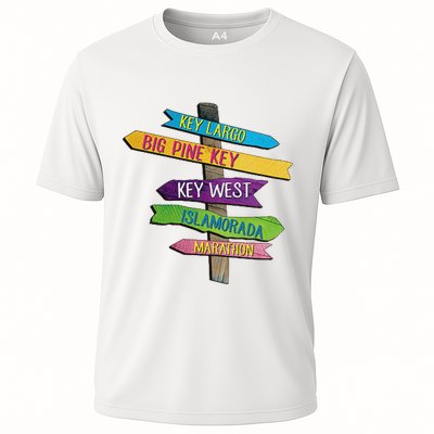 Florida Keys Totem Largo Islamorada Key West Sign Post Performance Shirt
