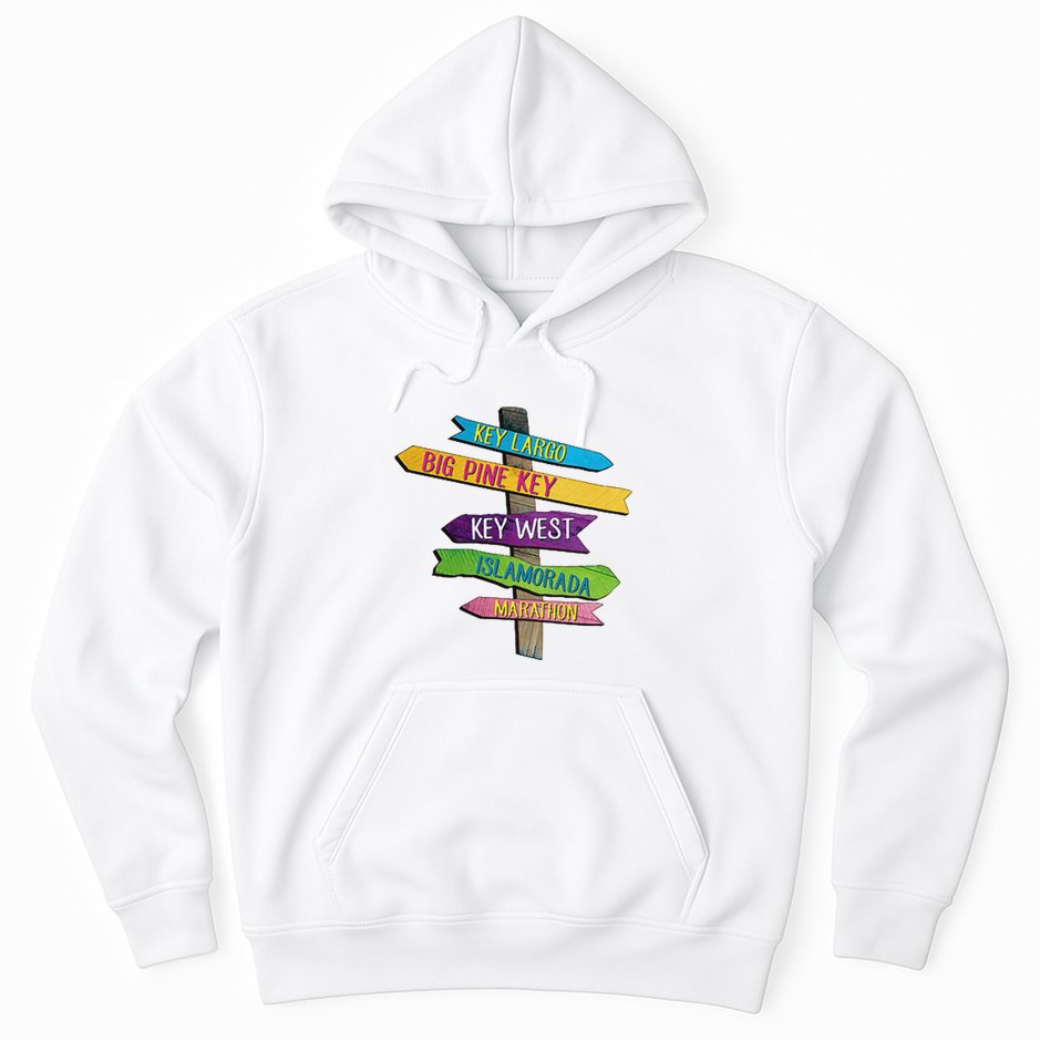 Florida Keys Totem Largo Islamorada Key West Sign Post Hoodie