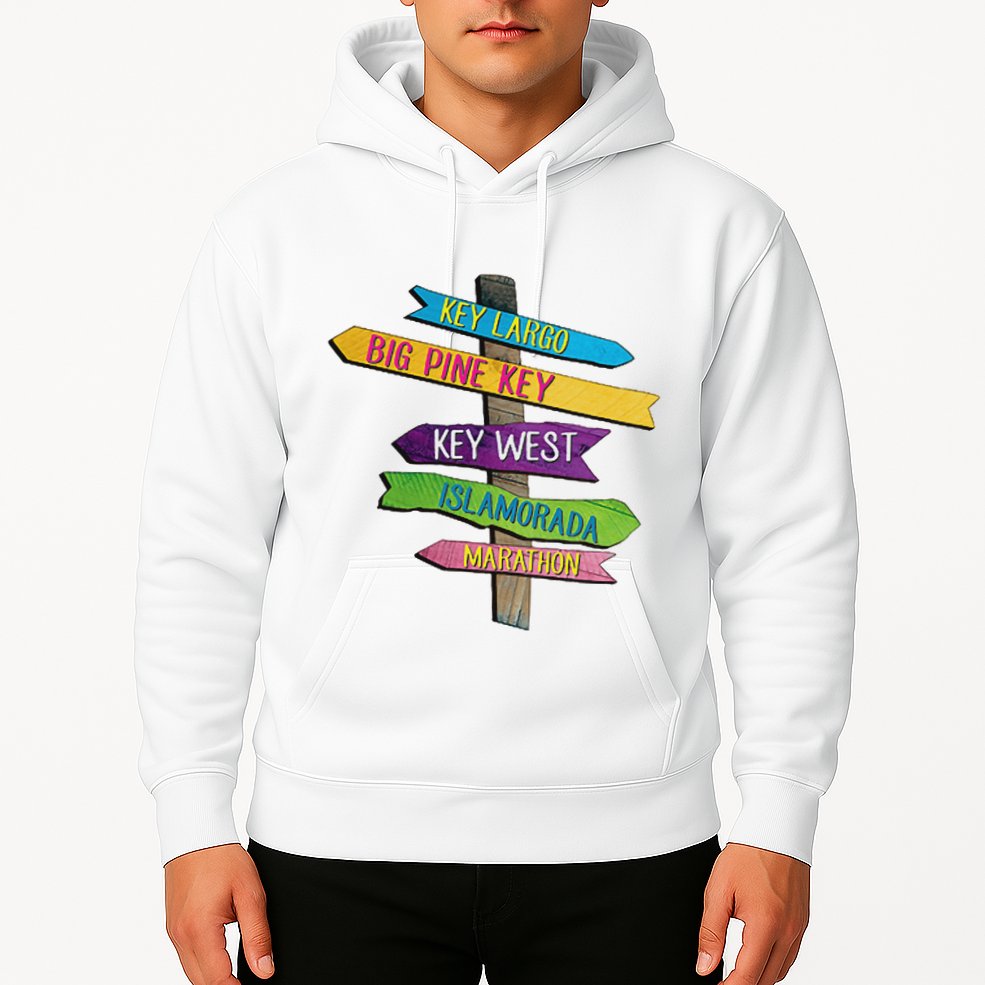 Florida Keys Totem Largo Islamorada Key West Sign Post Hoodie