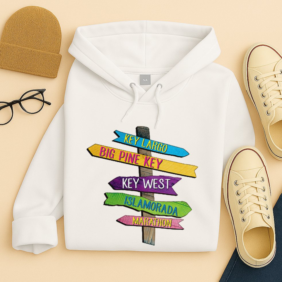 Florida Keys Totem Largo Islamorada Key West Sign Post Hoodie