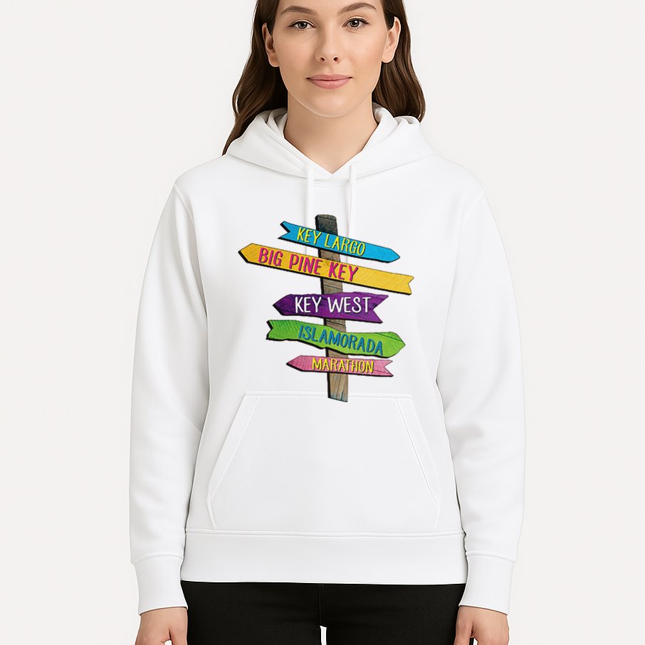 Florida Keys Totem Largo Islamorada Key West Sign Post Hoodie