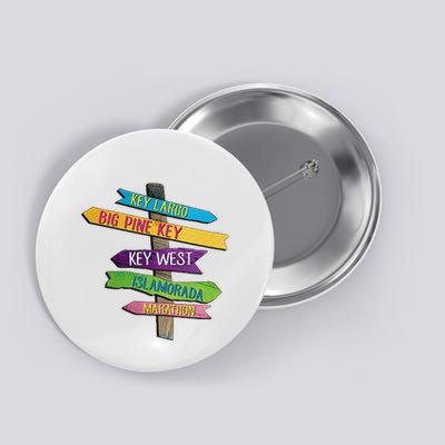 Florida Keys Totem Largo Islamorada Key West Sign Post Button