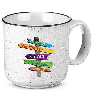 Florida Keys Totem Largo Islamorada Key West Sign Post 15oz Campfire Ceramic Mug