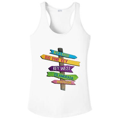 Florida Keys Totem Largo Islamorada Key West Sign Post Ladies PosiCharge Competitor Racerback Tank